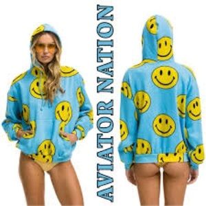 Aviator Nation Unisex Smiley Hoodie